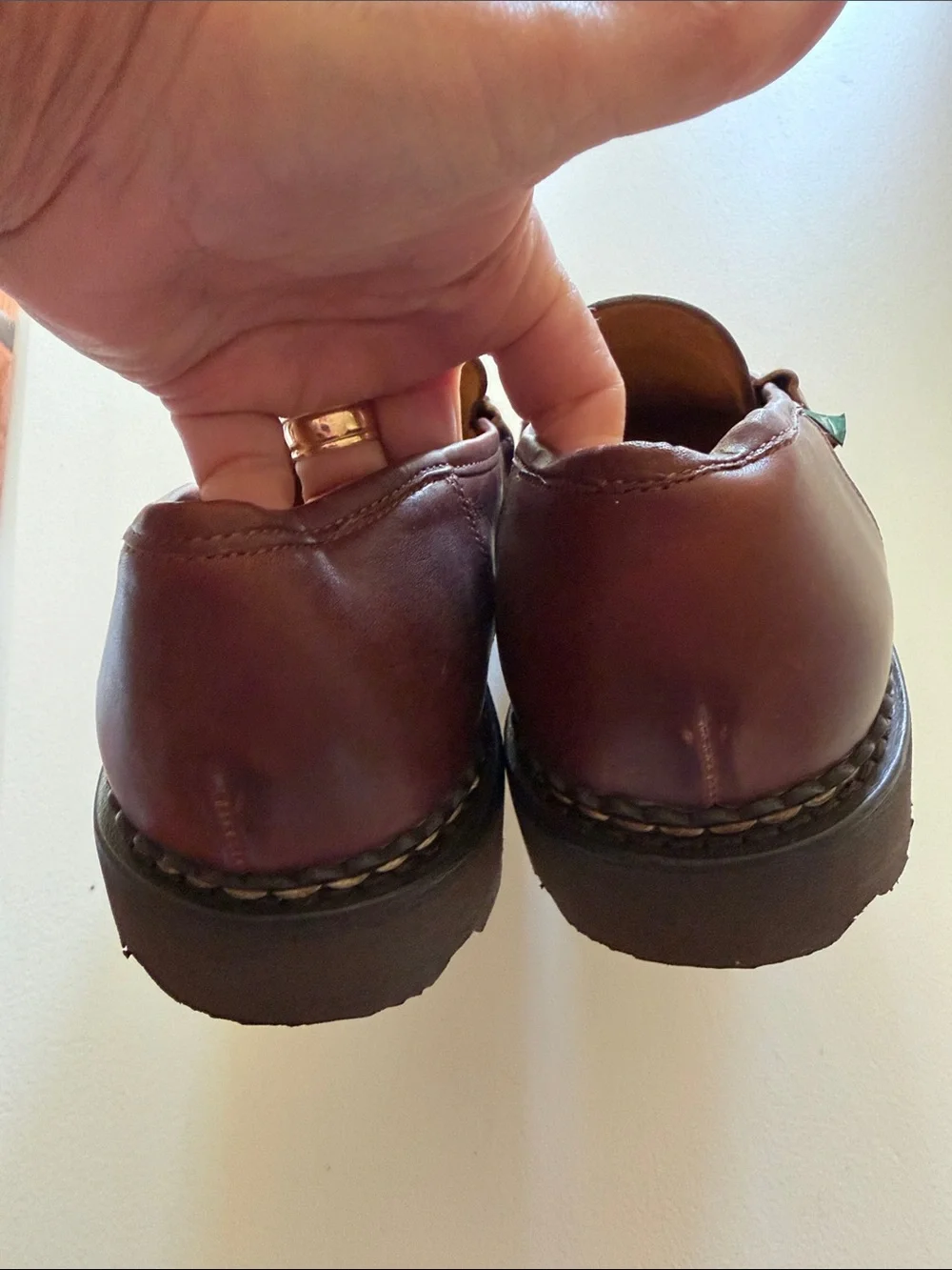 Paraboot Men’s Brown Leather Penny Loafers Sz 9.5.  New. Box28